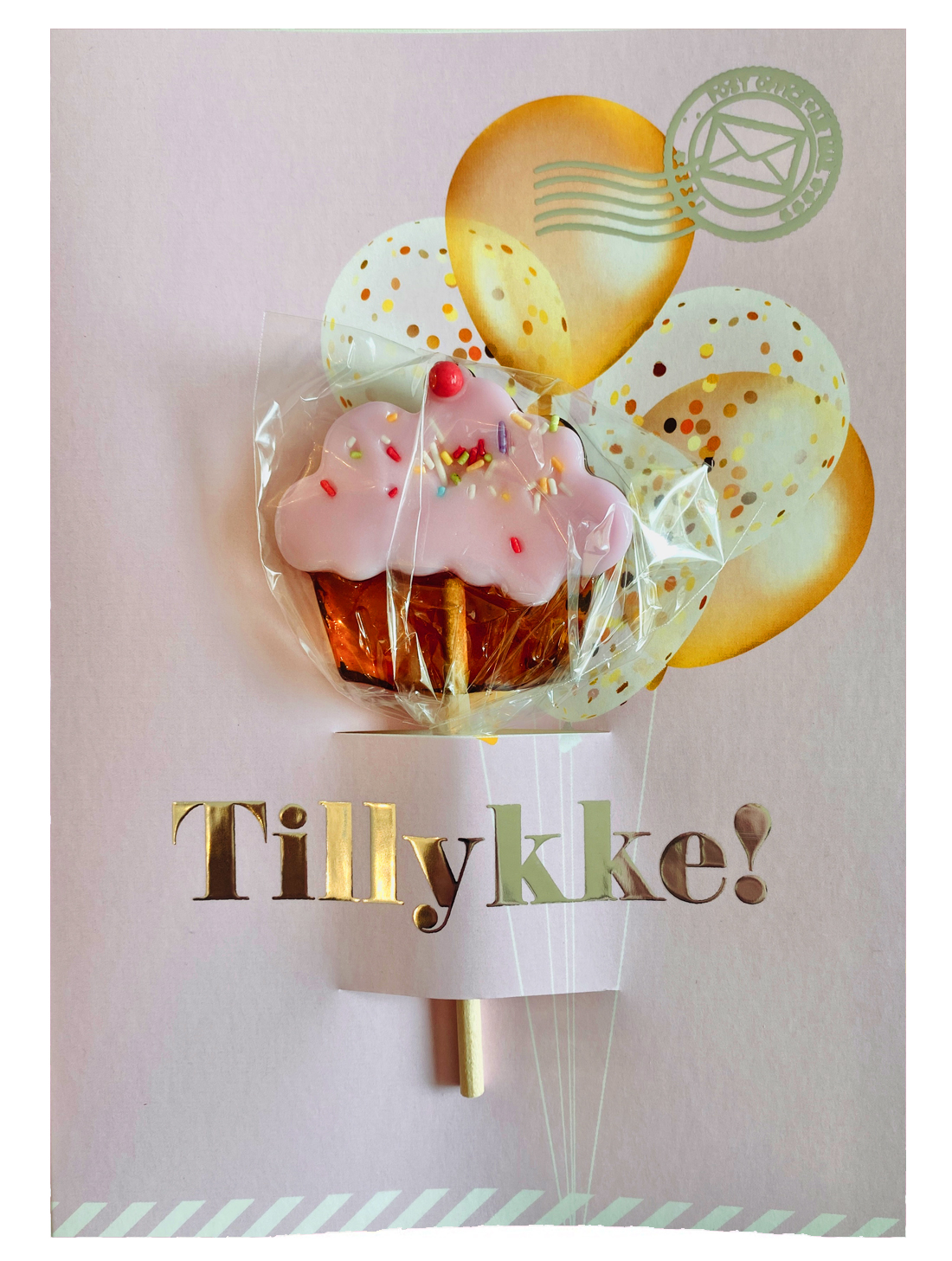 Sugar Pilots lolliletter_Tillykke pink cupcake